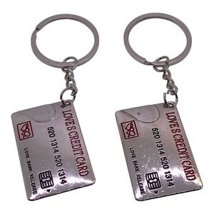 His Hers Couples Boyfriend Girlfriend LOVES CREDIT CARDS Key Rings Set
